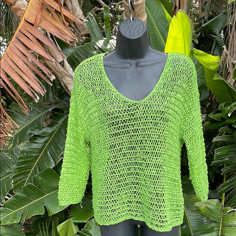 Chico’s loose net sweater top